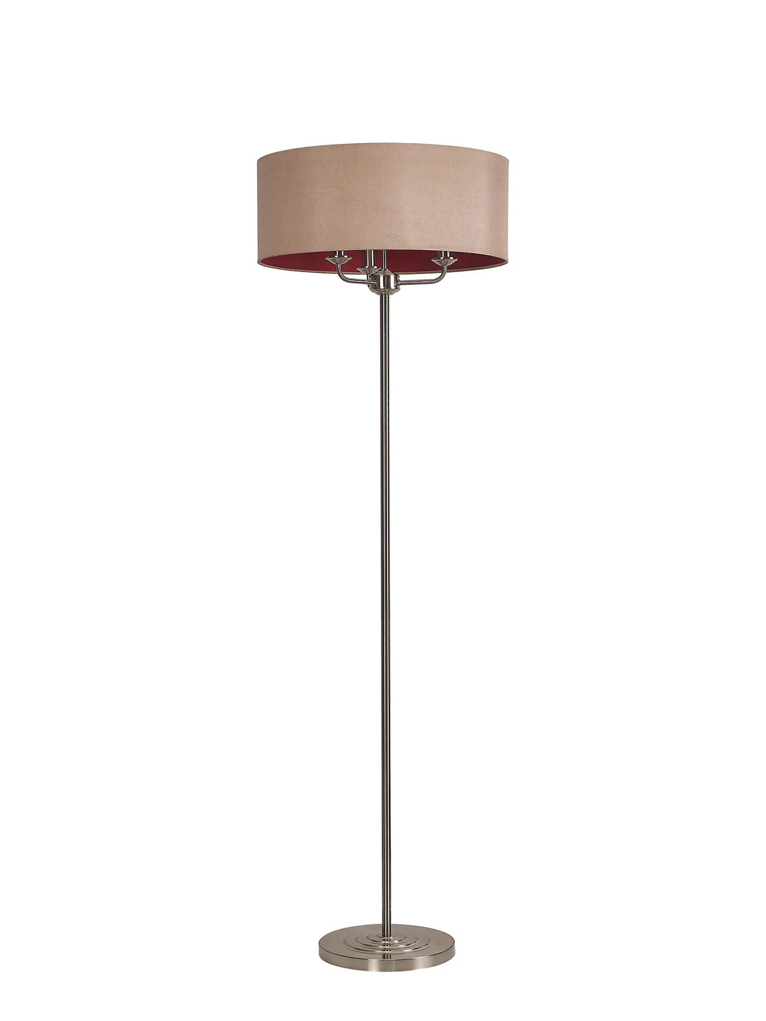 Banyan 45cm 3 Light Floor Lamp Satin Nickel; Antique Gold DK0931  Deco Banyan SN AG